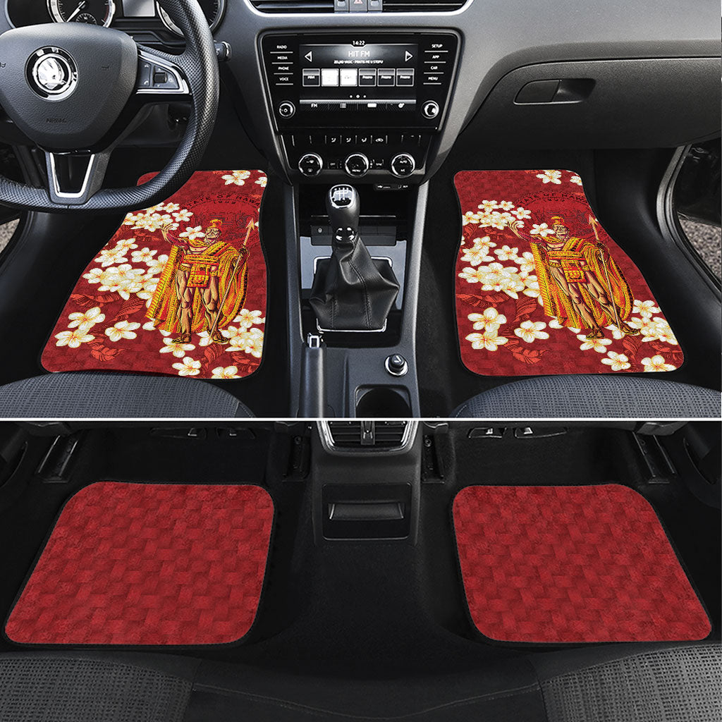 Hawaii King Kamehameha Car Mats Plumeria Lauhala Pattern