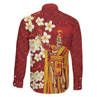 Hawaii King Kamehameha Family Matching Off Shoulder Short Dress and Hawaiian Shirt Plumeria Lauhala Pattern LT01 - Polynesian Pride