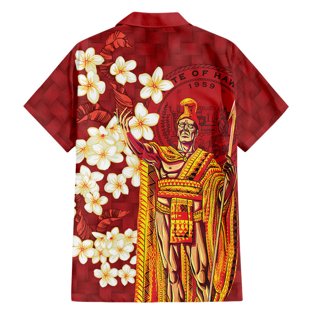 Hawaii King Kamehameha Family Matching Short Sleeve Bodycon Dress and Hawaiian Shirt Plumeria Lauhala Pattern LT01 - Polynesian Pride