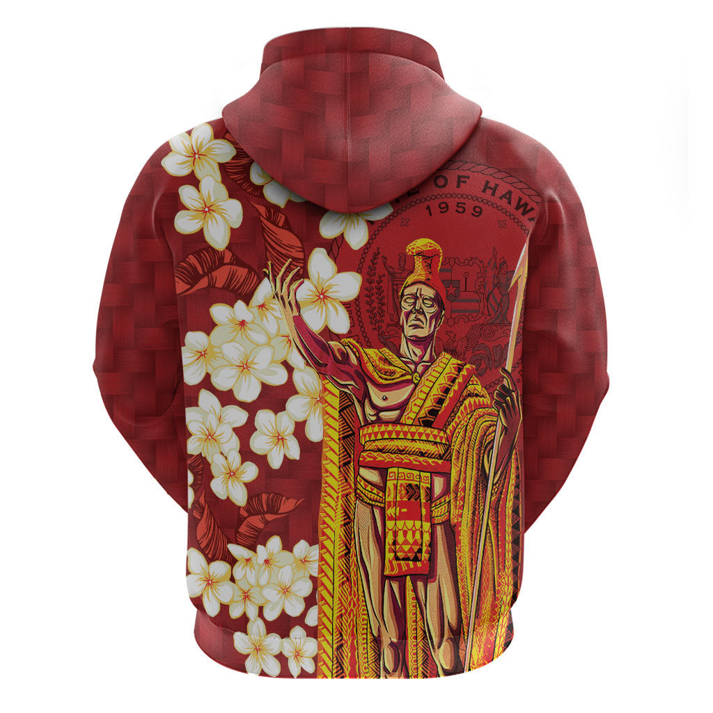 Hawaii King Kamehameha Hoodie Plumeria Lauhala Pattern LT01 - Polynesian Pride