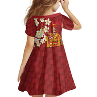 Hawaii King Kamehameha Kid Short Sleeve Dress Plumeria Lauhala Pattern LT01 - Polynesian Pride