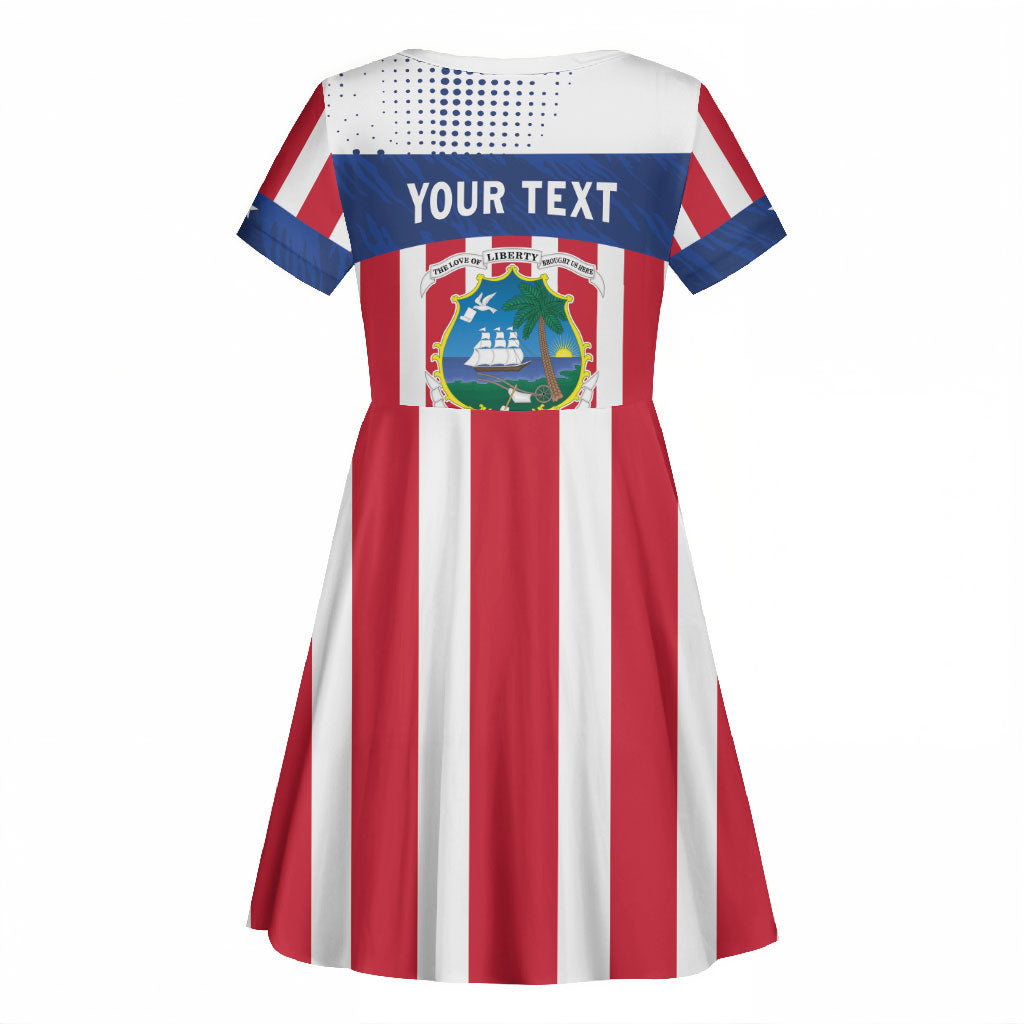 Personalized Liberia 1847 Kid Short Sleeve Dress Happy Independence Day
