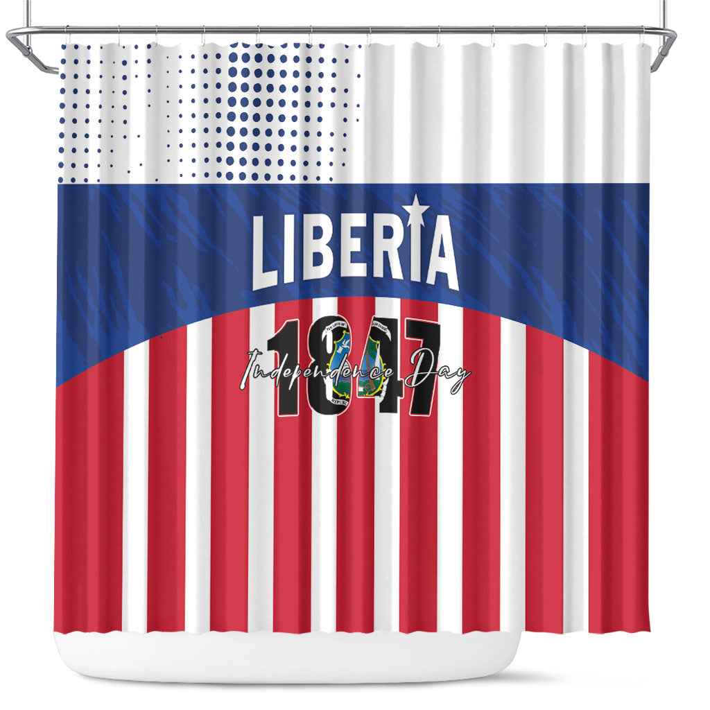 Liberia 1847 Shower Curtain Happy Independence Day LT01 Multicolor - Polynesian Pride