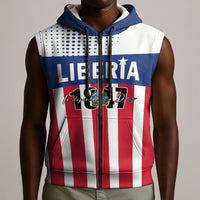 Personalized Liberia 1847 Sleeveless Zip Hoodie Happy Independence Day