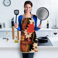 Hawaii Christmas Poinsettia Lei Apron Tapa Pattern - Polynesian Pride