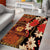 Hawaii Christmas Poinsettia Lei Area Rug Tapa Pattern - Polynesian Pride