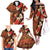 Hawaii Christmas Poinsettia Lei Family Matching Off The Shoulder Long Sleeve Dress and Hawaiian Shirt Tapa Pattern - Polynesian Pride