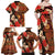 Hawaii Christmas Poinsettia Lei Family Matching Off Shoulder Maxi Dress and Hawaiian Shirt Tapa Pattern - Polynesian Pride