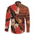 Hawaii Christmas Poinsettia Lei Family Matching Summer Maxi Dress and Hawaiian Shirt Tapa Pattern - Polynesian Pride