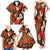 Hawaii Christmas Poinsettia Lei Family Matching Tank Maxi Dress and Hawaiian Shirt Tapa Pattern - Polynesian Pride
