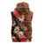 Hawaii Christmas Poinsettia Lei Sleeveless Hoodie Tapa Pattern - Polynesian Pride