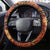 Hawaii Christmas Poinsettia Lei Steering Wheel Cover Tapa Pattern - Polynesian Pride