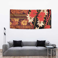 Hawaii Christmas Poinsettia Lei Tapestry Tapa Pattern - Polynesian Pride