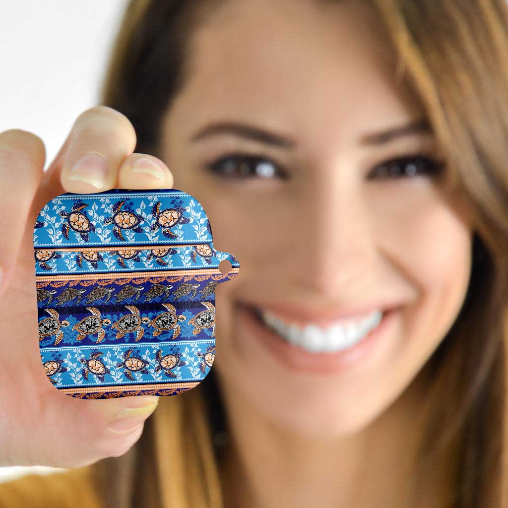 Hawaii Turtles Pattern Special Blue AirPods Case LT01 Blue - Polynesian Pride