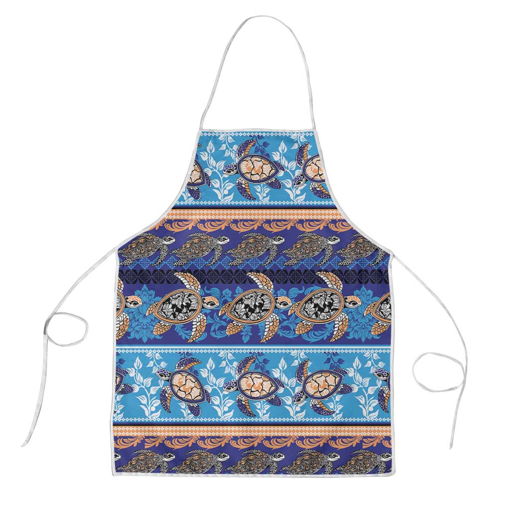 Hawaii Turtles Pattern Special Blue Apron - Polynesian Pride