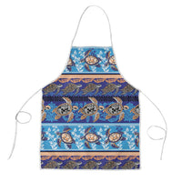 Hawaii Turtles Pattern Special Blue Apron - Polynesian Pride