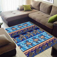 Hawaii Turtles Pattern Special Blue Area Rug - Polynesian Pride