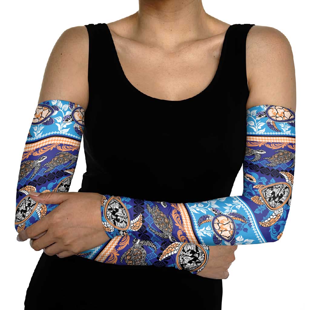 Hawaii Turtles Pattern Special Blue Arm Sleeves - Polynesian Pride