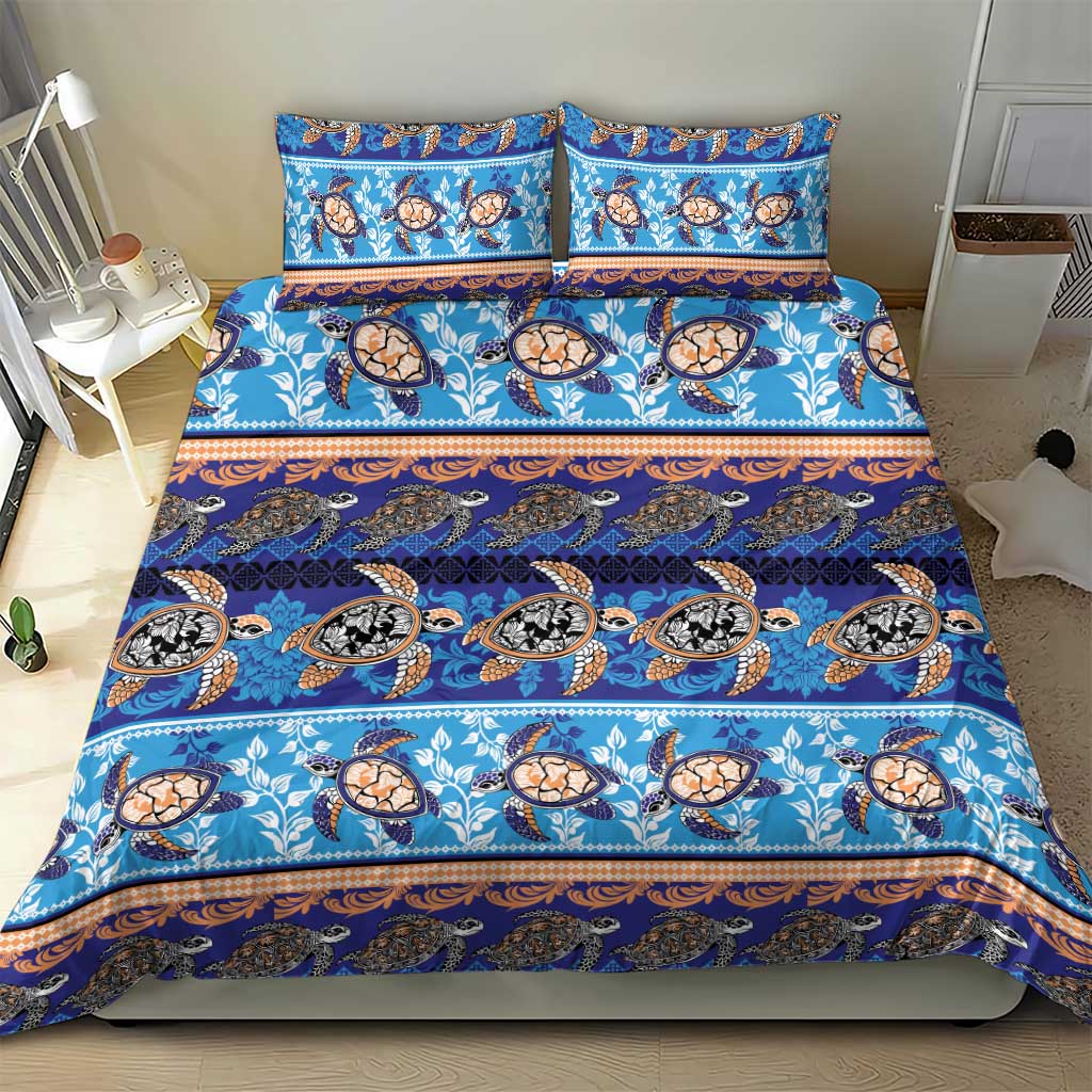 Hawaii Turtles Pattern Special Blue Bedding Set - Polynesian Pride