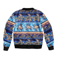 Hawaii Turtles Pattern Special Blue Bomber Jacket - Polynesian Pride