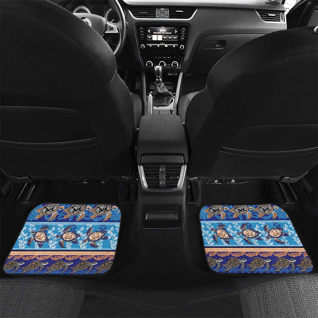 Hawaii Turtles Pattern Special Blue Car Mats - Polynesian Pride