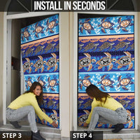 Hawaii Turtles Pattern Special Blue Door Cover - Polynesian Pride
