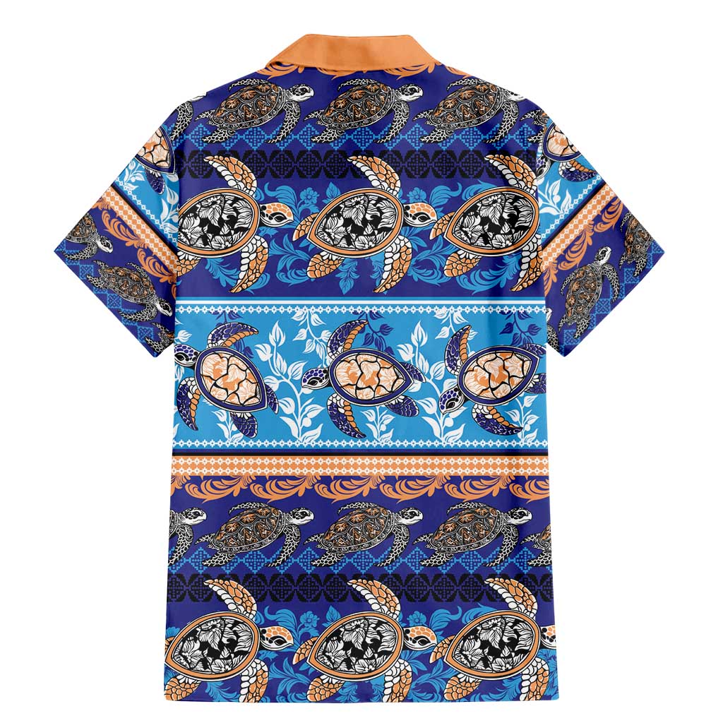 Hawaii Turtles Pattern Special Blue Family Matching Mermaid Dress and Hawaiian Shirt - Polynesian Pride