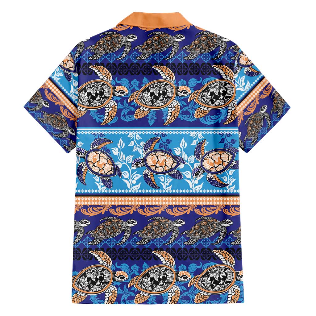 Hawaii Turtles Pattern Special Blue Family Matching Short Sleeve Bodycon Dress and Hawaiian Shirt - Polynesian Pride