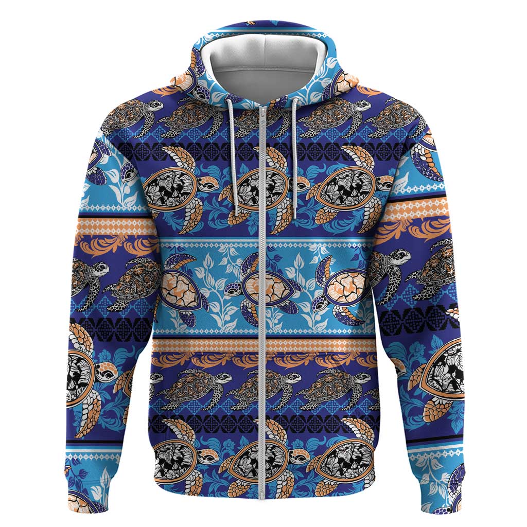 Hawaii Turtles Pattern Special Blue Hoodie - Polynesian Pride