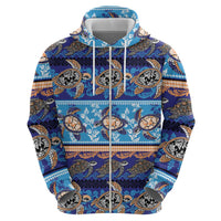Hawaii Turtles Pattern Special Blue Hoodie - Polynesian Pride
