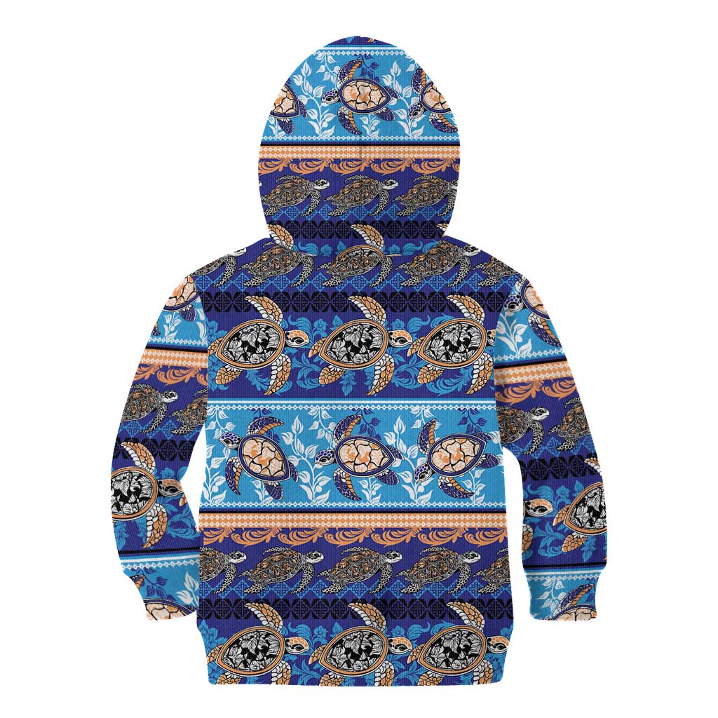 Hawaii Turtles Pattern Special Blue Kid Hoodie - Polynesian Pride