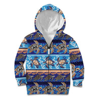 Hawaii Turtles Pattern Special Blue Kid Hoodie - Polynesian Pride
