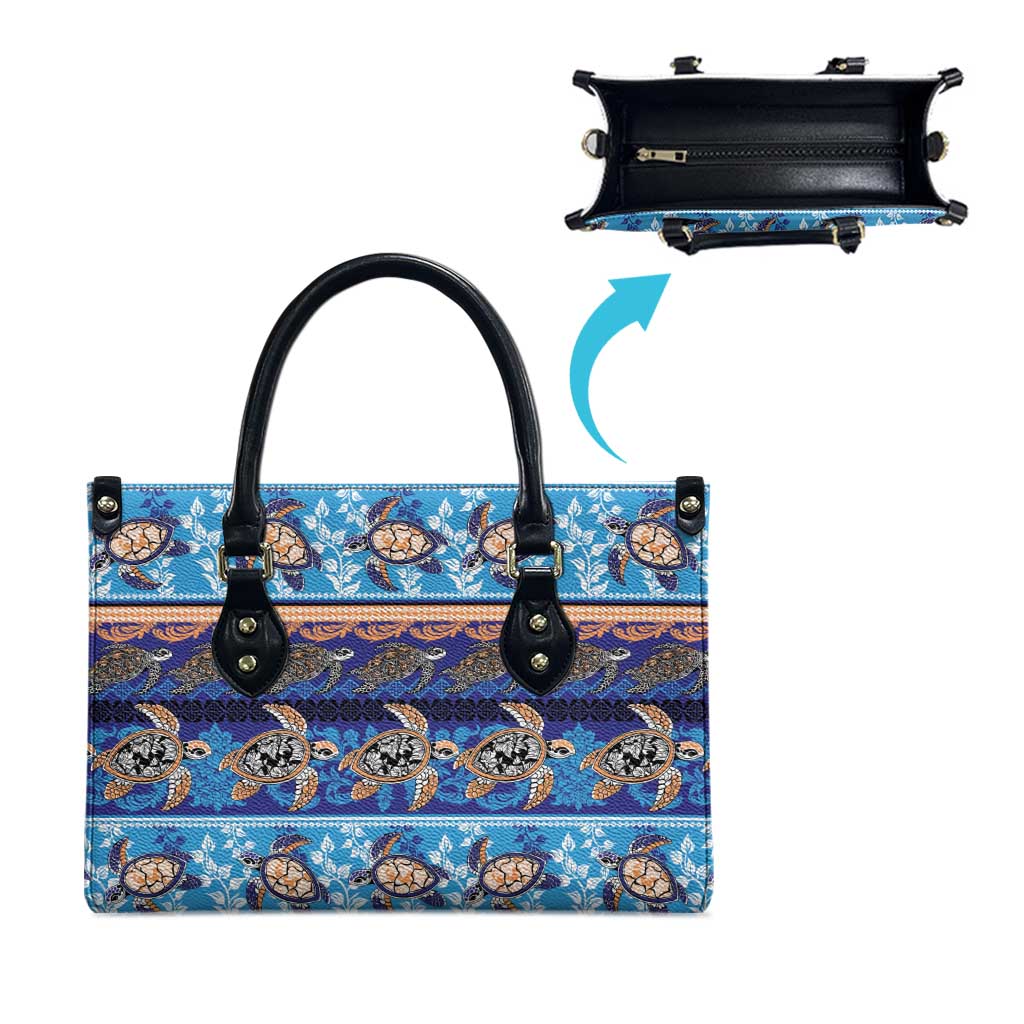 Hawaii Turtles Pattern Special Blue Leather Bag - Polynesian Pride