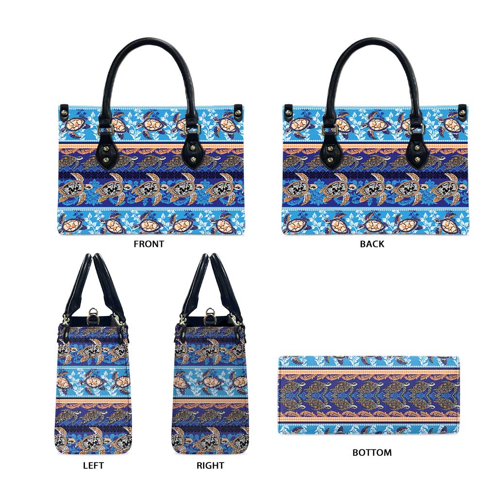 Hawaii Turtles Pattern Special Blue Leather Bag - Polynesian Pride