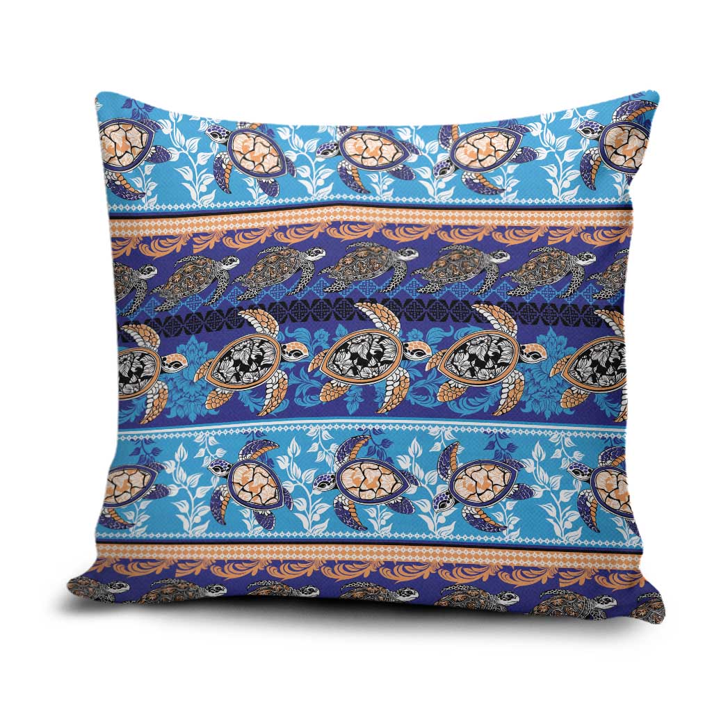 Hawaii Turtles Pattern Special Blue Pillow Cover - Polynesian Pride