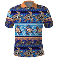 Hawaii Turtles Pattern Special Blue Polo Shirt - Polynesian Pride