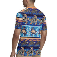 Hawaii Turtles Pattern Special Blue Rugby Jersey - Polynesian Pride