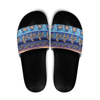 Hawaii Turtles Pattern Special Blue Slide Sandals - Polynesian Pride