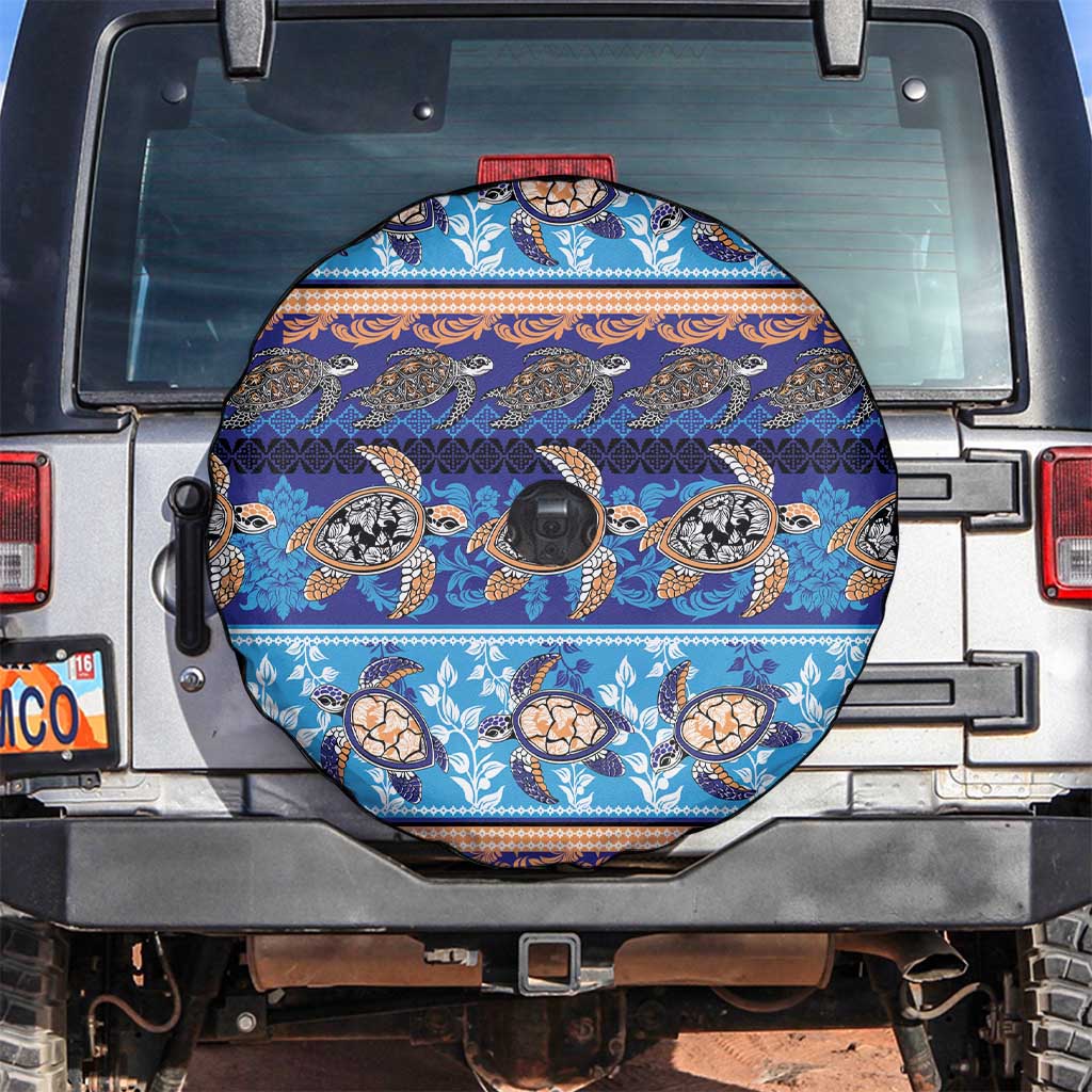 Hawaii Turtles Pattern Special Blue Spare Tire Cover - Polynesian Pride