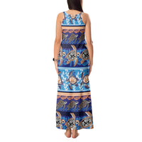 Hawaii Turtles Pattern Special Blue Tank Maxi Dress - Polynesian Pride