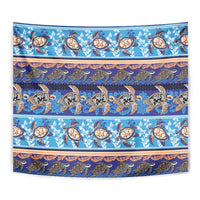 Hawaii Turtles Pattern Special Blue Tapestry - Polynesian Pride