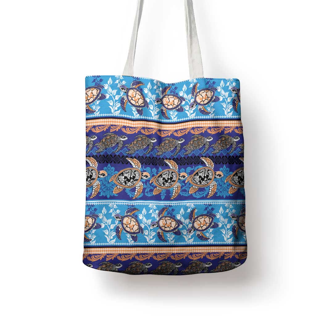 Hawaii Turtles Pattern Special Blue Tote Bag - Polynesian Pride