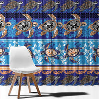 Hawaii Turtles Pattern Special Blue Window Curtain - Polynesian Pride