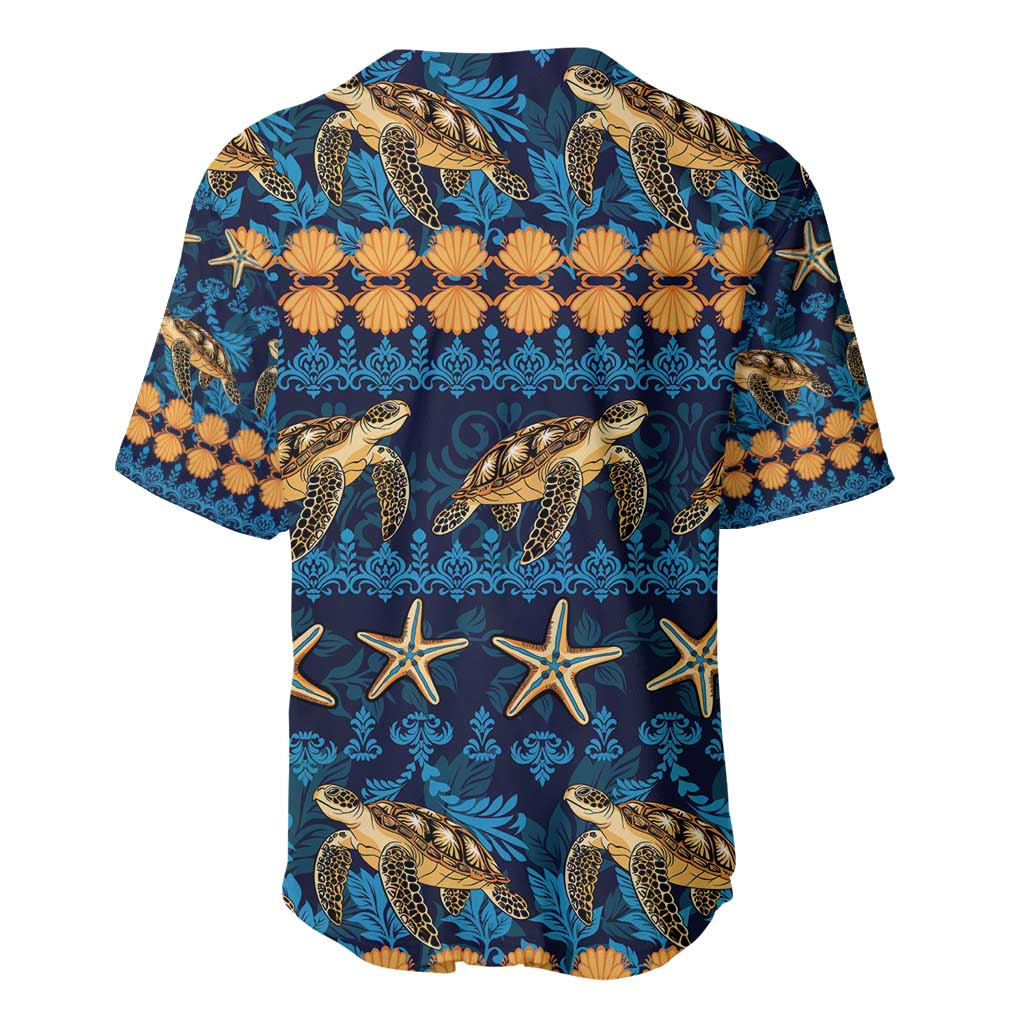 Hawaii Turtles Starfish Unique Pattern Baseball Jersey - Polynesian Pride