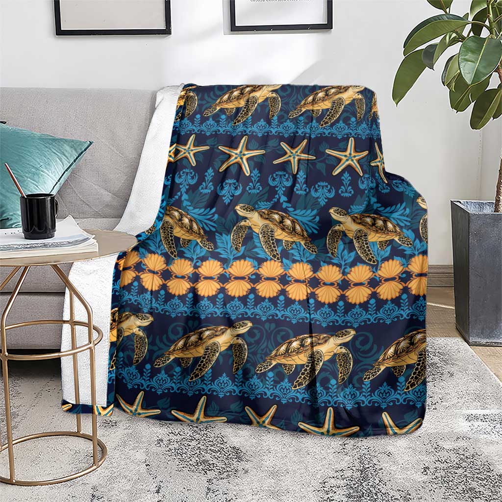 Hawaii Turtles Starfish Unique Pattern Blanket - Polynesian Pride