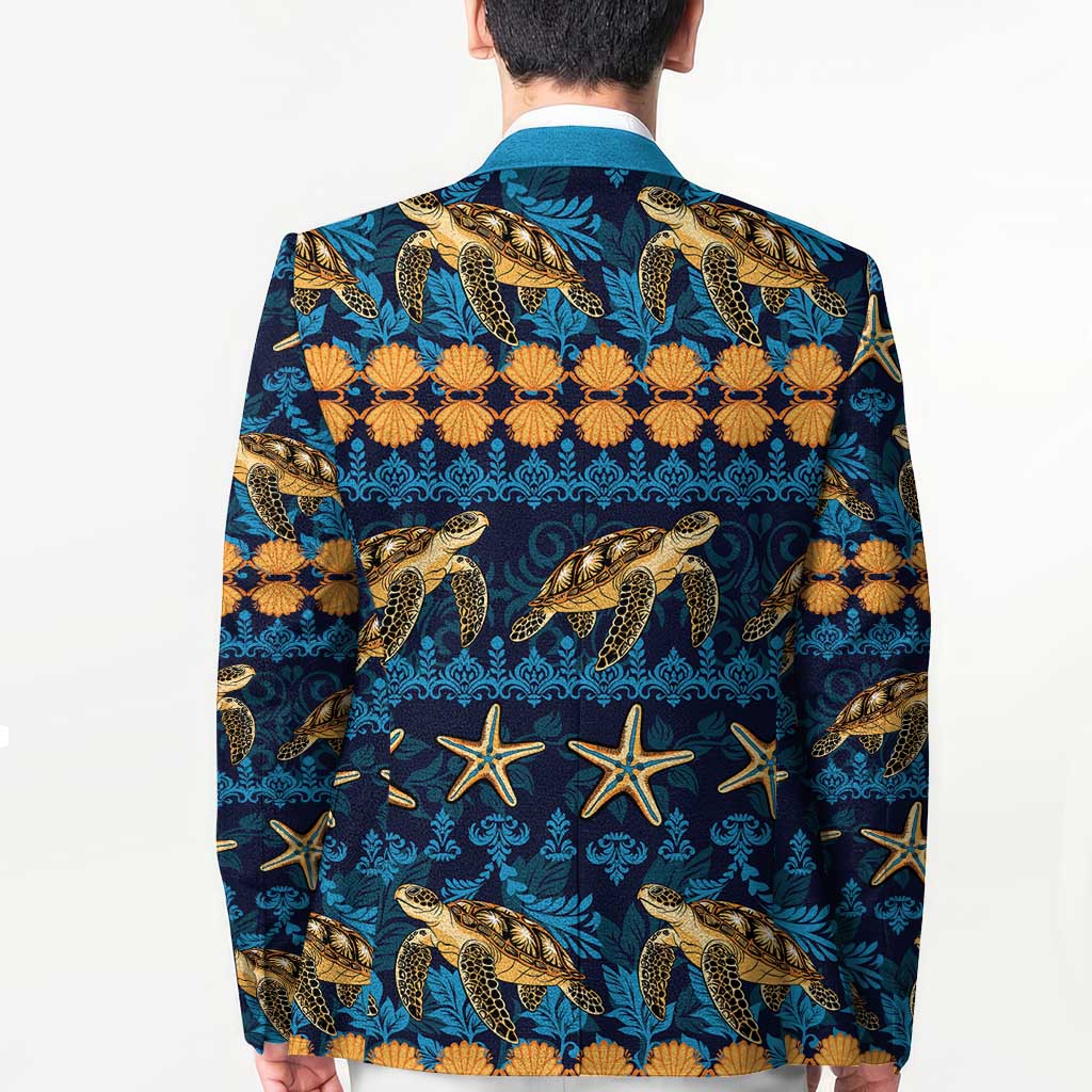 Hawaii Turtles Starfish Unique Pattern Blazer - Polynesian Pride