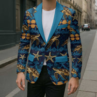 Hawaii Turtles Starfish Unique Pattern Blazer - Polynesian Pride