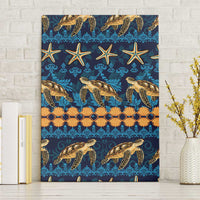 Hawaii Turtles Starfish Unique Pattern Canvas Wall Art - Polynesian Pride
