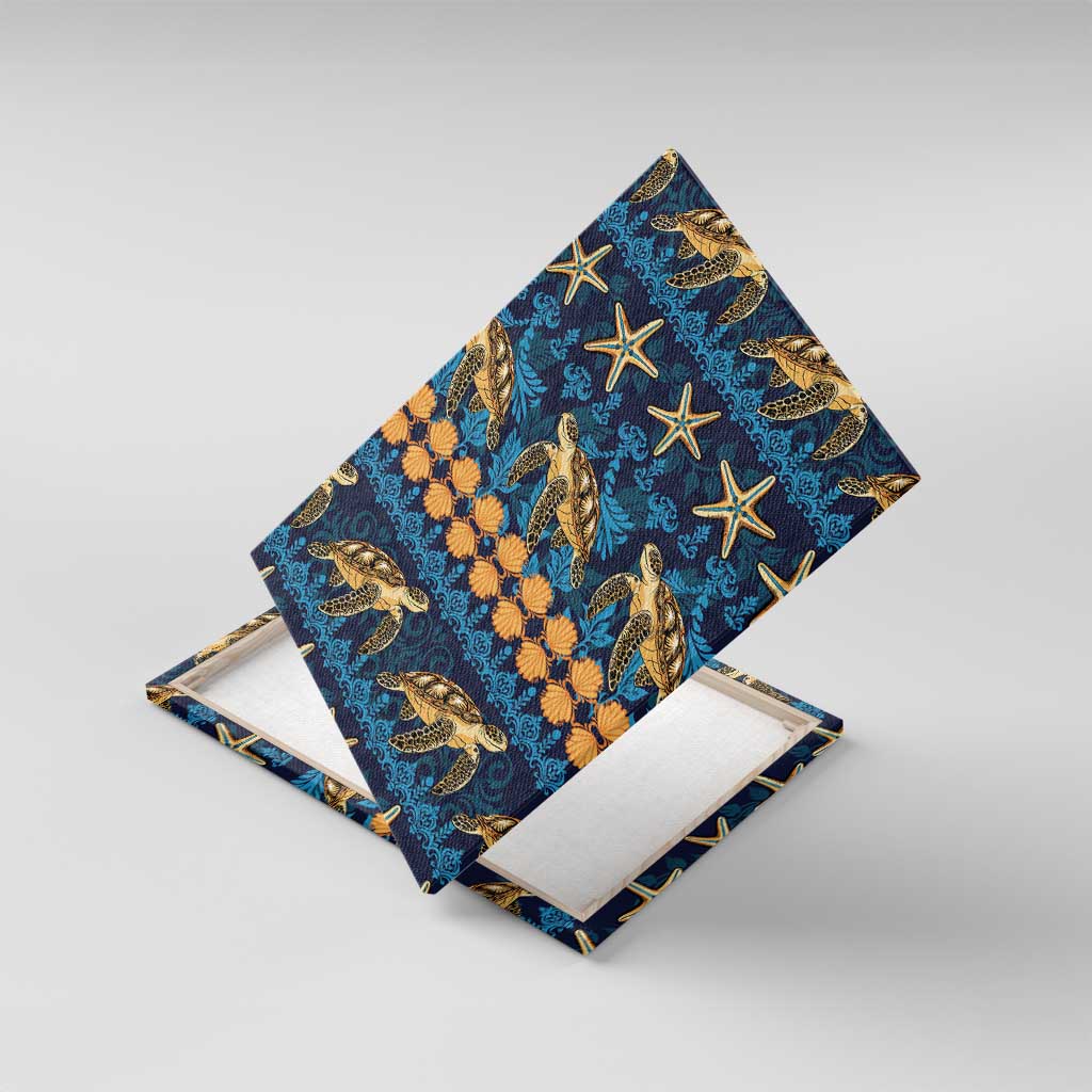 Hawaii Turtles Starfish Unique Pattern Canvas Wall Art - Polynesian Pride