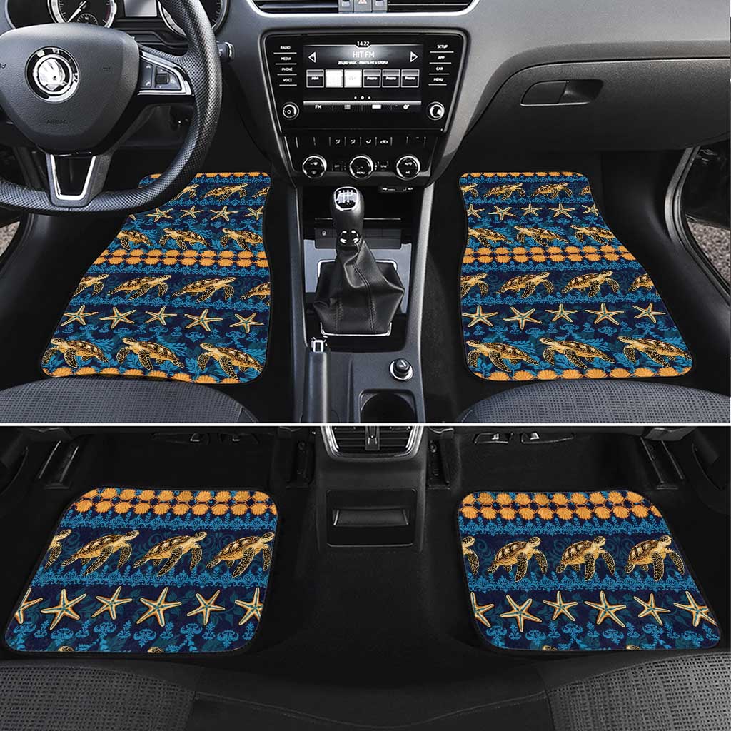 Hawaii Turtles Starfish Unique Pattern Car Mats - Polynesian Pride